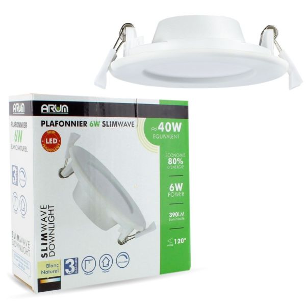 Spot encastrable LED 6W Dimmable SLIM WAVE Extra plat