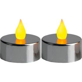 2 LED candles chrome