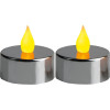 2 bougies LED chromée