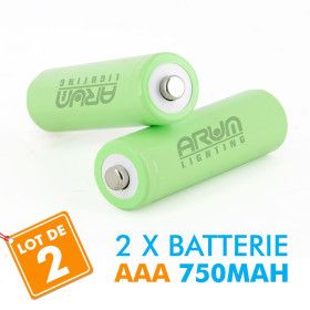 2 batteries piles solaire rechargeables LR3 AAA - Ni-MH 750 mAh