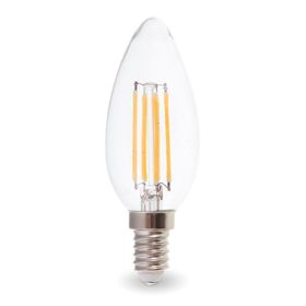 Bombilla LED E14 4W filamento blanco cálido