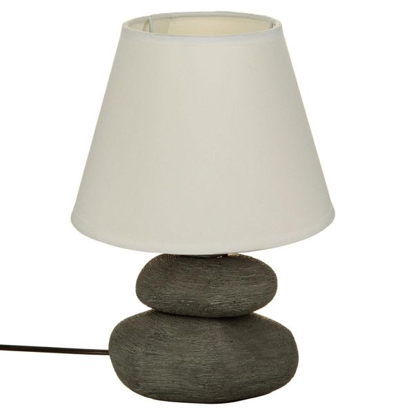 Lampe Galet en céramique striée x3 - 30 cm
