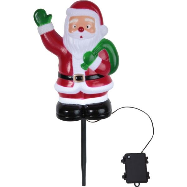 5 ore di timer/funzionamento a batteria: 3 x AA 1,5 V Konstsmide escluso /lanterna natalizia 1 diodi bianchi caldi Decorazione natalizia a forma di treno con Babbo Natale e elfi 