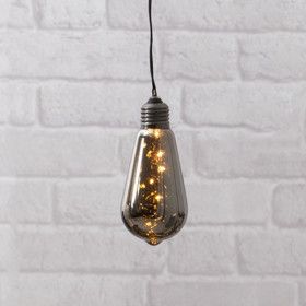 Guirlande Déco Ampoule LED sur piles verre fumée