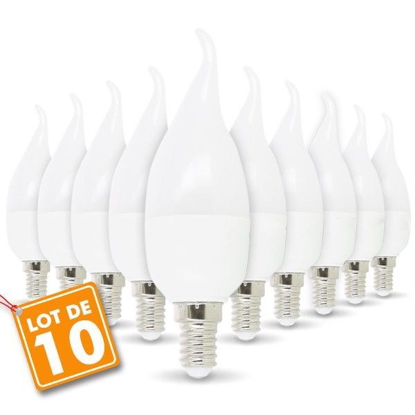 Lot de 10 Ampoule LED E14 Flamme 4W eq 30W