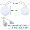 Guirlande LED 12 Boules Blanches