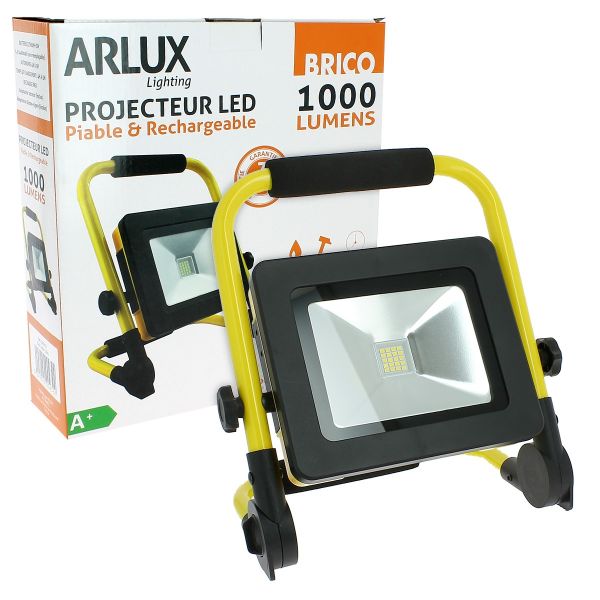 Arlux Lighting Projecteur de Chantier LED Rechargeable 10W 1100lm