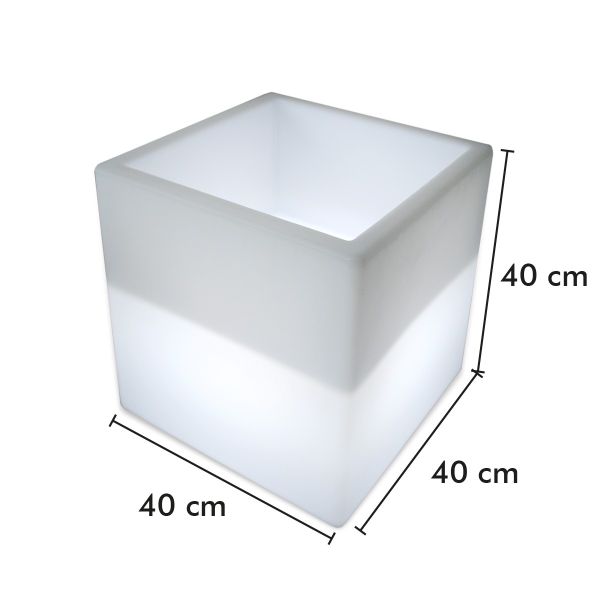 Cube Sceau à Champagne lumineux rechargeable LED 40cm Extérieur
