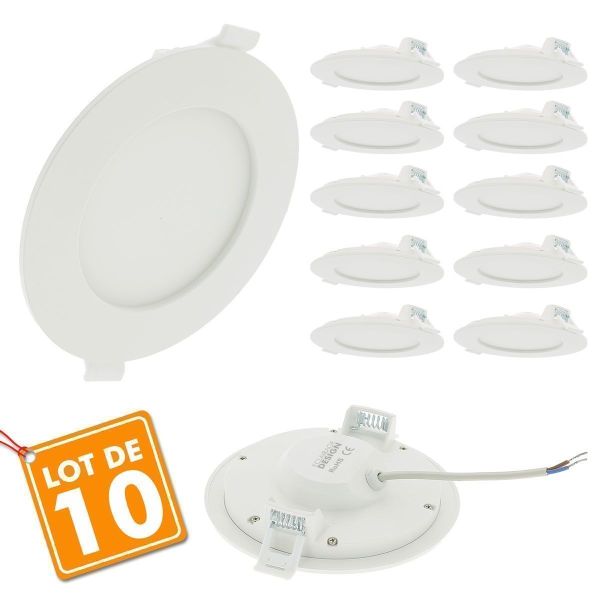 Lot of 10 Spot Recessed LED Panel ultra-thin 6W