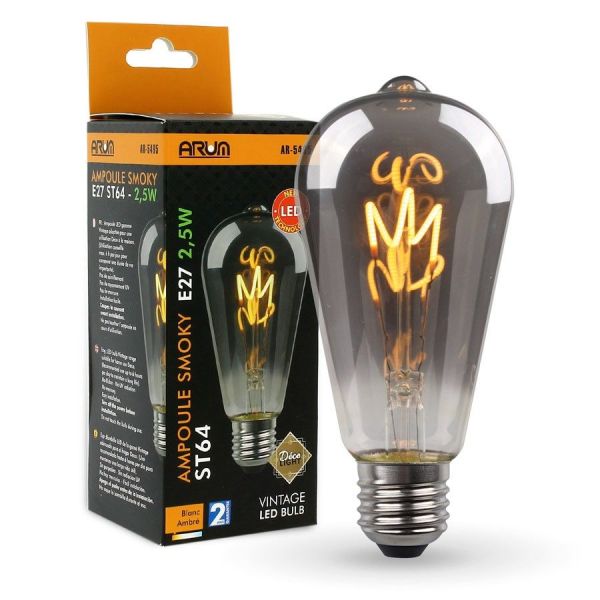 Ampoule LED E27 ST64 Smoky Filament DécoVintage 2,5W