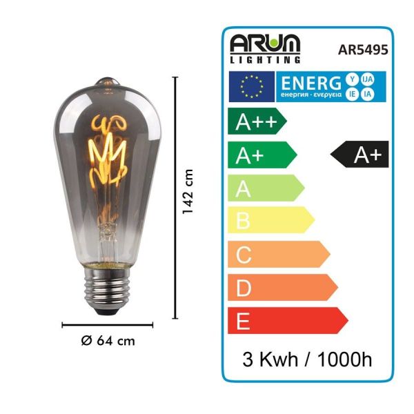 Ampoule LED E27 G95 Ambrée Filament DécoVintage 2,5W