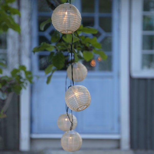 Guirlande solaire 10 lanternes chinoises couleur