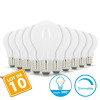 Lot de 10 Ampoules LED E27 10W Eq 75W MAT Dimmable en Verre