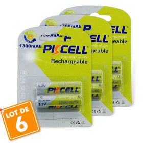6 batteries piles solaire rechargeables LR6 AA - Ni-MH 1300 mAh