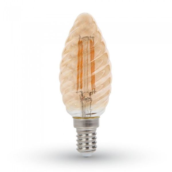Lot de 10 Ampoules LED E14 4W Twist C37 Blanc chaud ambrée
