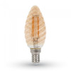 Lot de 10 Ampoules LED E14 4W Twist C37 Blanc chaud ambrée