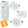 Lot de 3 Spot LED encastrable complet Blanc Orientable avec Ampoule GU10 5W