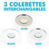 Spot Encastrable 8w IP65 3 Teintes, 3 Colerettes, Dimmable, 30, 60, 90 Fire Rated