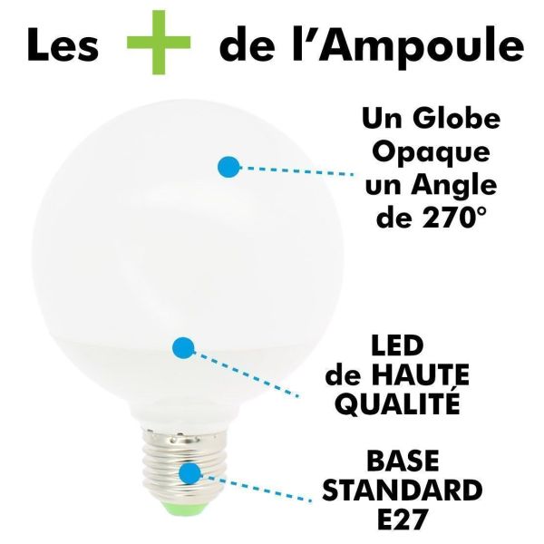 Ampoule Led 12W G95 E27 Globe