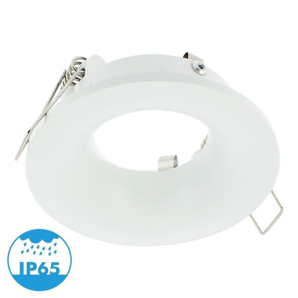 IP65 Waterproof LED Spot Holder Fixed Round BBC White