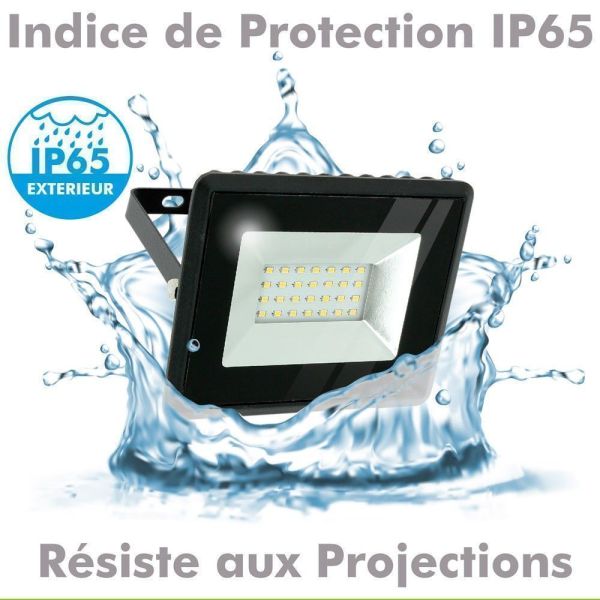 Foco reflector LED 20W negro IP65 para exteriores