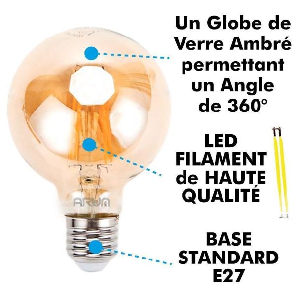LED Birne E27 G95 Vintage Deco Filament