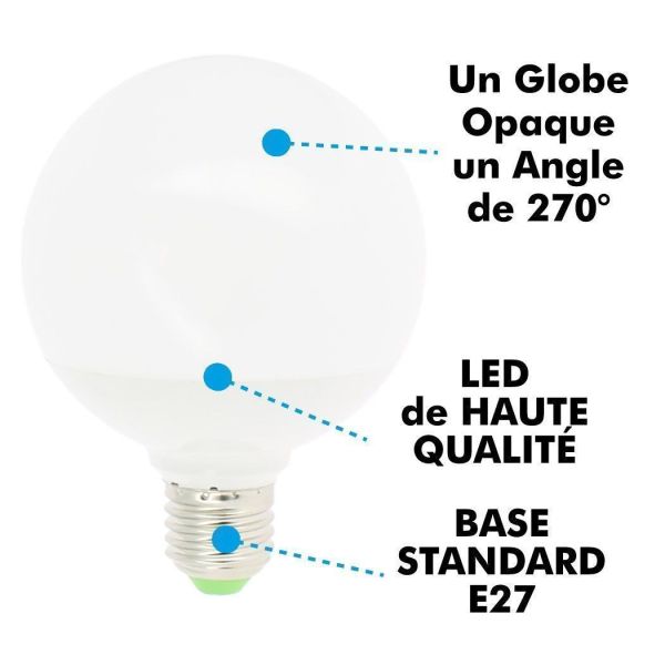 LED Birne 12W Eq 75W G95 E27 Globe