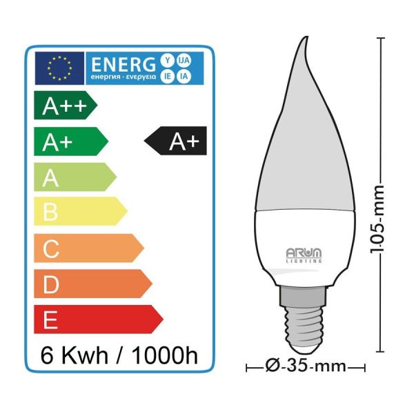 Los von 5 LED-Birnen E14 6W, die 40W 420LM übertragen
