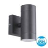Black exterior double beam wall lamp