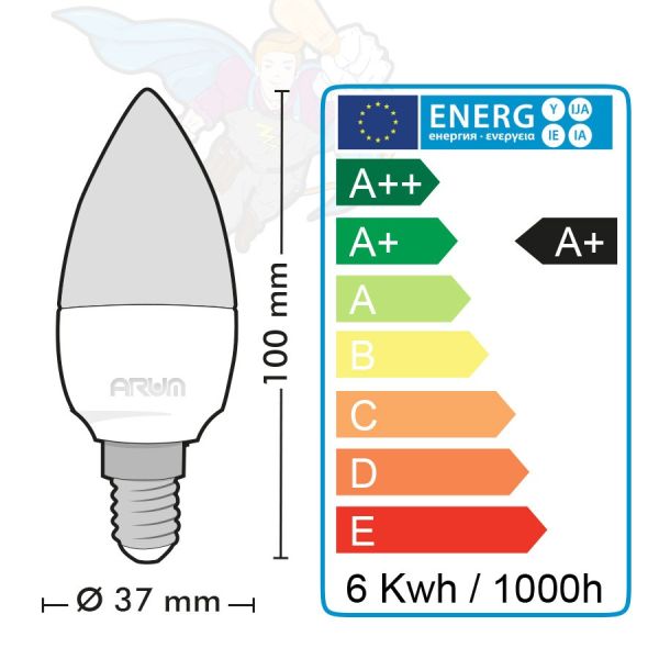 Bombilla LED E14 6W Blanco cálido