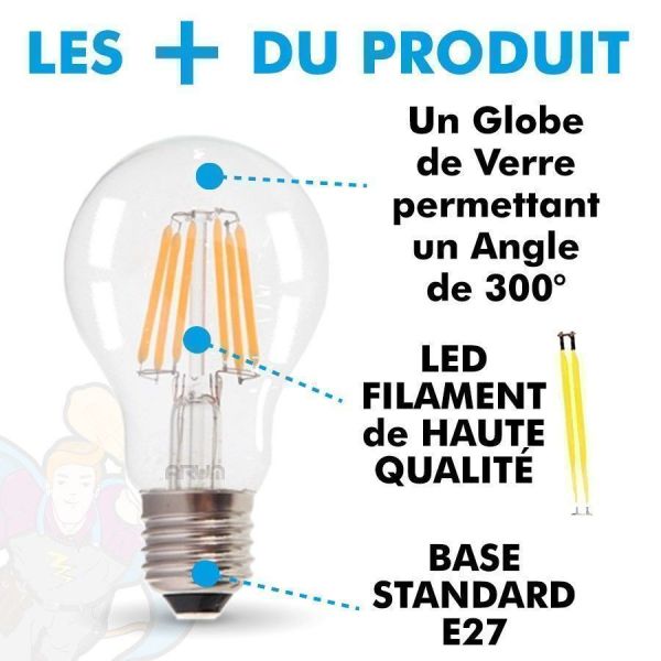 LED bulb E27 6W 806 Lumens Eq 60W Warm white