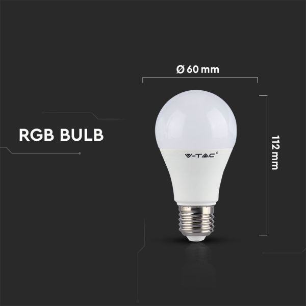 Bombilla LED de 6W E27 RGB + Blanco cálido con control remoto
