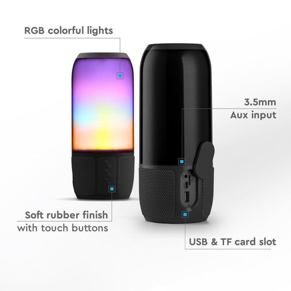 Lampe Smart Enceinte de Table Bluetooth USB Noir