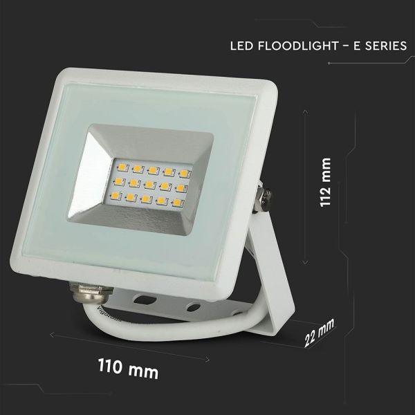 Projecteur LED Boitier blanc 10W 850 Lumens IP65 de V-TAC