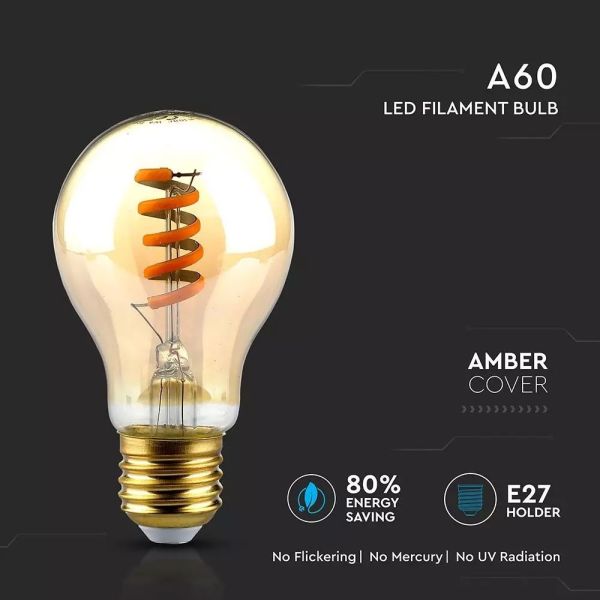 Ampoule Ambrée Vintage E27 4W Filament 2200K