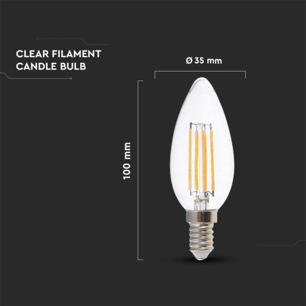 Ampoule LED E14 4W filament blanc chaud