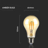 Bombilla LED E27 10W de FILAMENTOS de Vidrio de color ámbar