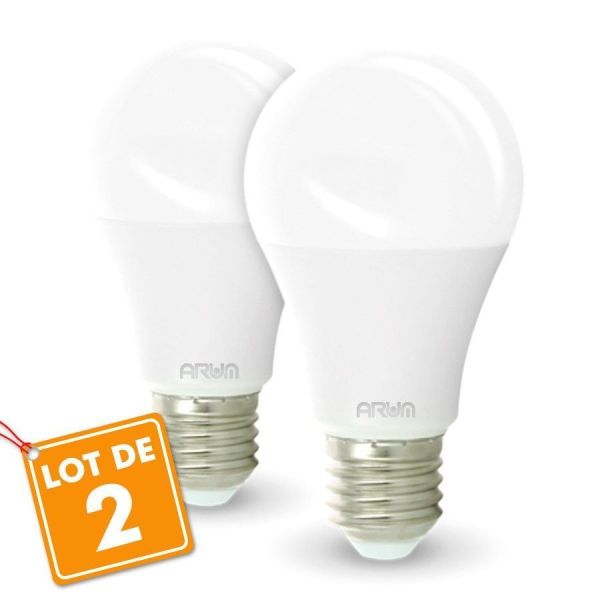 Ampoule LED E27 Standard 9W - basse consommation (équivalent 60W) - Blanc  chaud