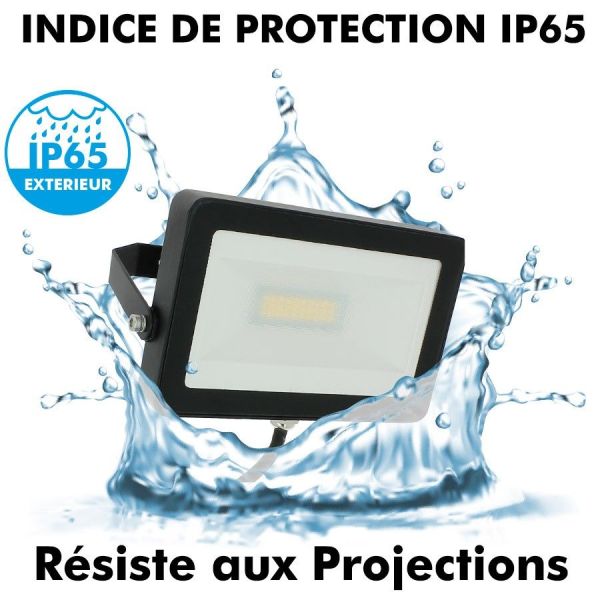Projecteur LED 30W Noir Extérieur IP65