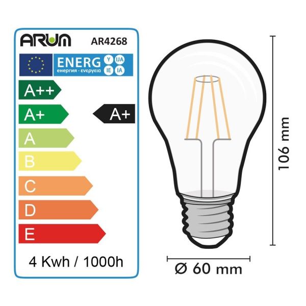 LED Glühbirne E27 4W Filament Equiv 40W Blister