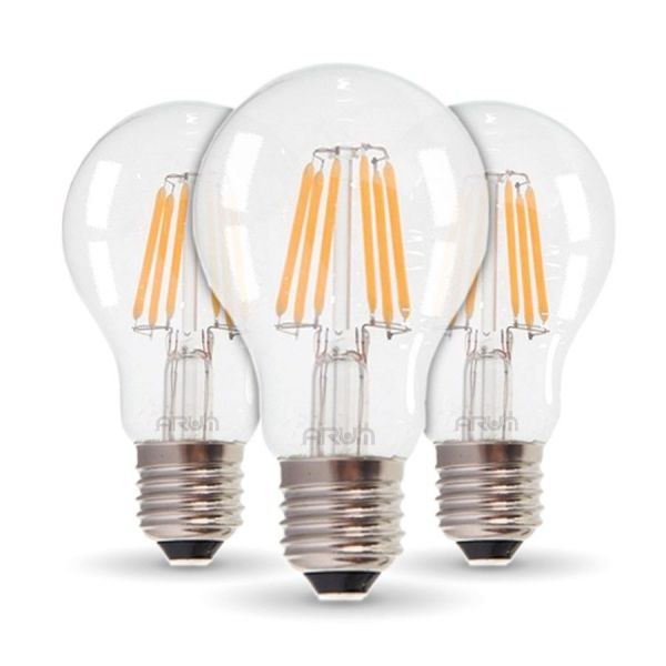 Set di 3 lampadine LED E27 4W Filament Equiv 40W