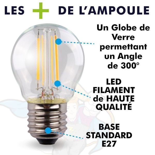 Ampoule LED 4,5W E27 LED G45
