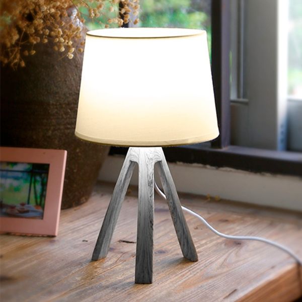 Lampe trépied & abat-jour lin "Kalo"  - E27 - 65 cm