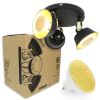 Lámpara de pared RIDLEY en negro y dorado con bombilla LED blanca cálida GU10
