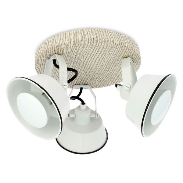 Plafonnier RIDLEY 3 Têtes Blanches avec Ampoule GU10 LED Blanc Chaud