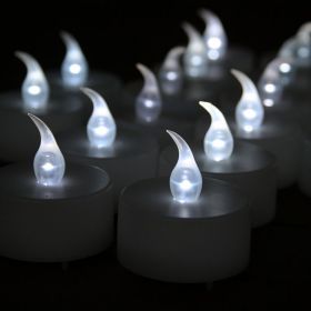 24 candele a led bianche effetto fiamma