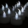 24 White Led Candles Flame Effect