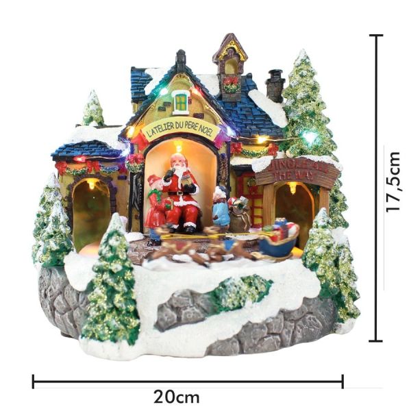 Bright Christmas Village Animated Garden para niños con baterías