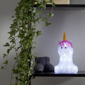 Licorne figurine cristalline lumineuse