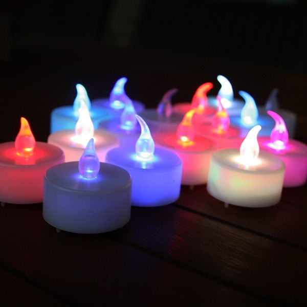 24 mehrfarbiger geführter Kerzen-Flammen-Effekt